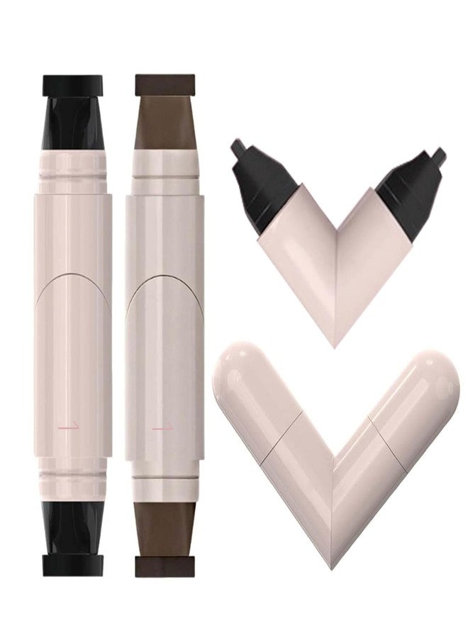 LuckNest 2PCS Gel Eyeliner Pencil Set, 2025 New Foldable Eyeliner Stamp for Perfect Wings, Waterproof Eyeliners Tool, Smudge Proof Eyeliners Pen for Beginners (Black+Brown) - Image 1